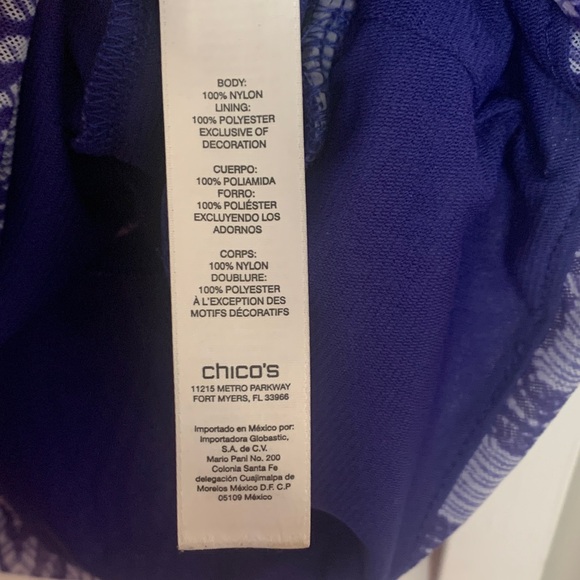 Chico's Blue Patterned Women's Blouse - Picture 3 of 4
